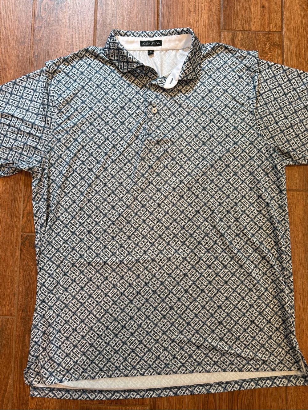 Southern point co Men’s Navy & White Geometric performance Polo / xl